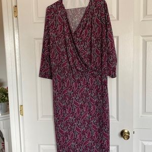 Talbots faux wrap rayon dress